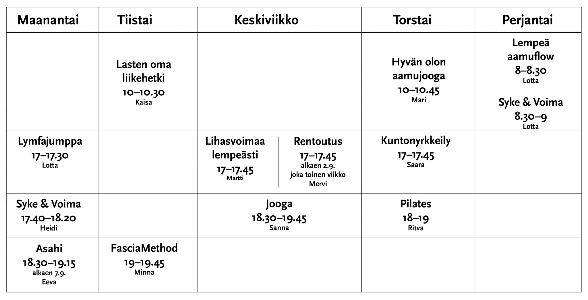 Aikataulu